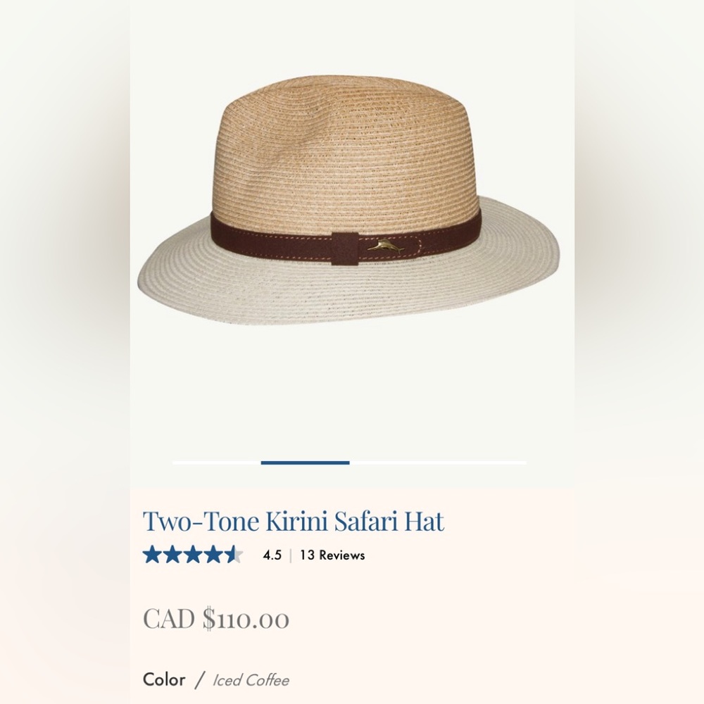 Tommy Bahama Two-Tone Kerini Safari Hat Size S/M